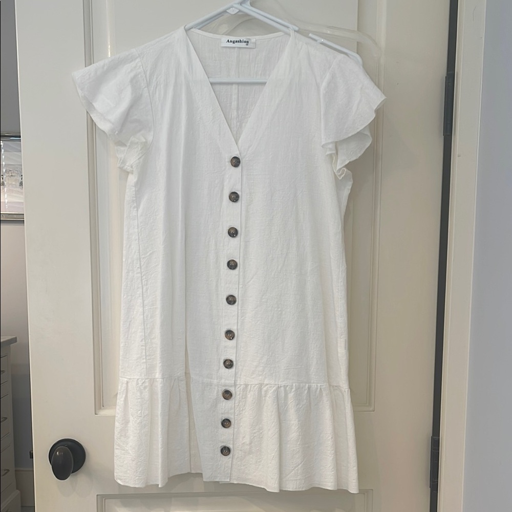 White Button-Down Dress